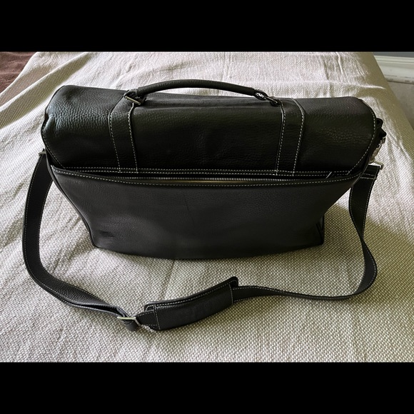 Lambertson Truex leather briefcase with shoulder strap - Picture 4 of 6